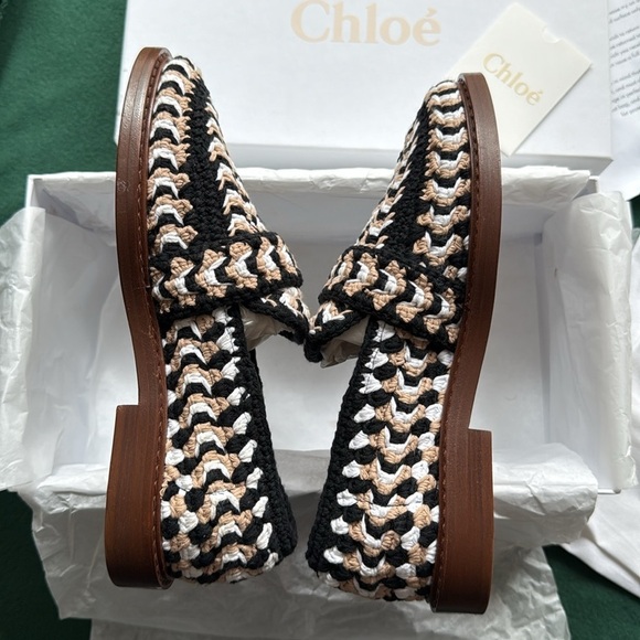 nib Chloé “Kayla” Woven Flat Loafers in Multi-Color Crochet – EU 36 / US 6 - Picture 4 of 9
